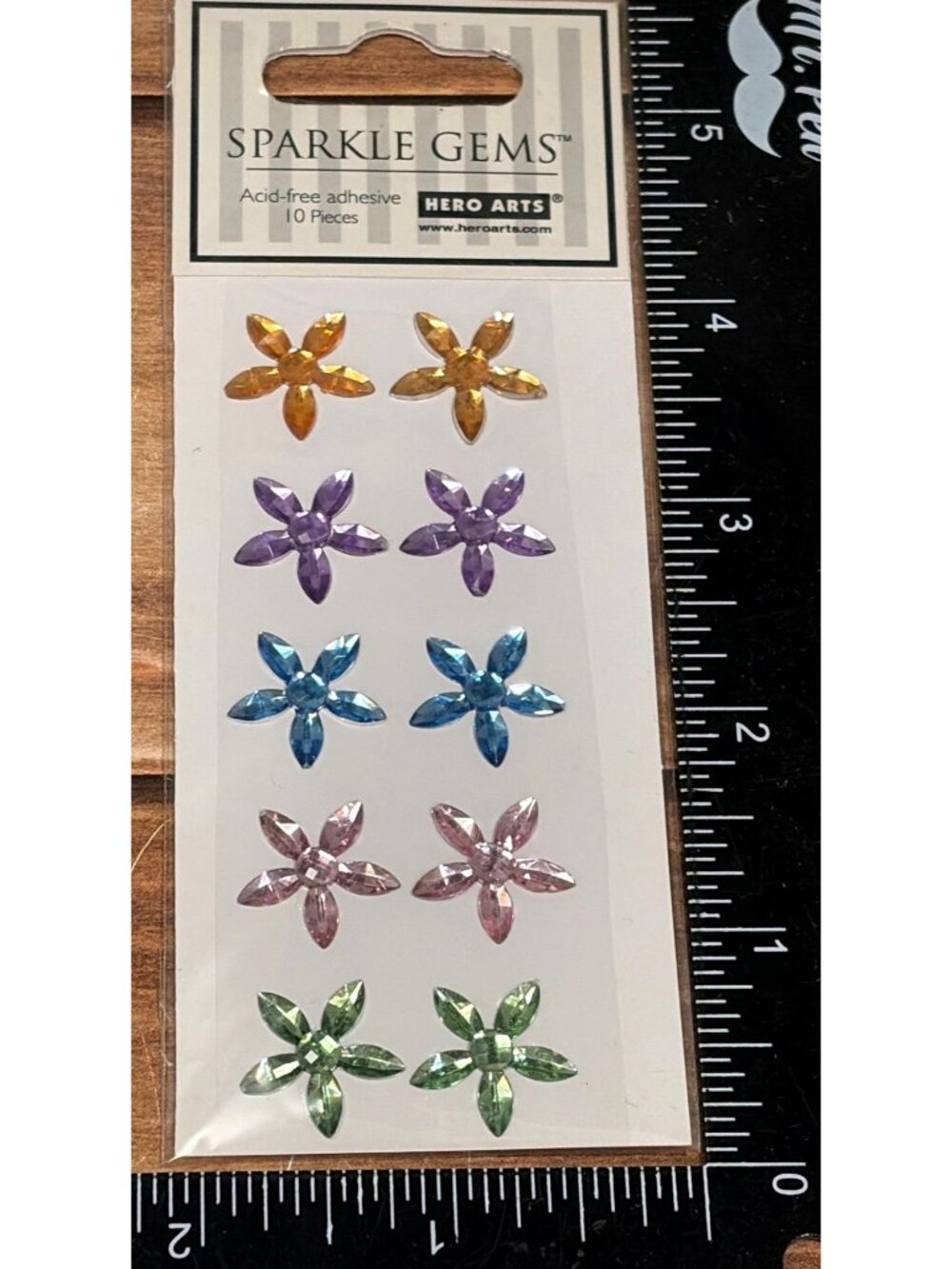 Hero Arts Sparkle Gems Adhesive Flower Embellishments 10 Pieces Acid-Free CH141